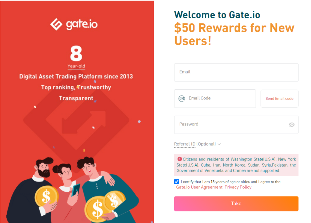 How to register on Gate.io